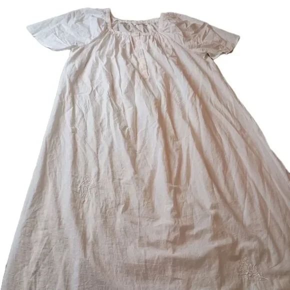 Salter House Embroidered Organic Cotton Nightgown One Size White Lamb Nightdress - Picture 3 of 10